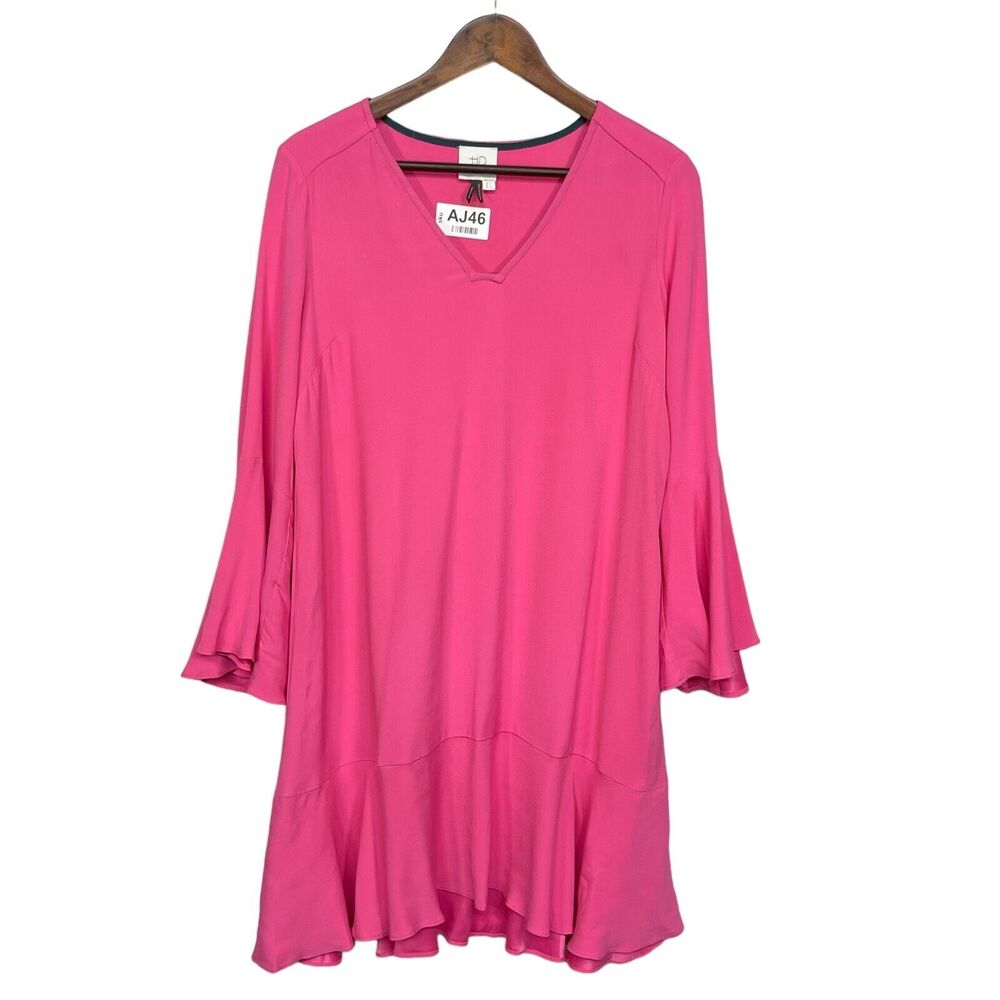 HD In Paris A Line Dress Women Size 4 Pink Flutter Sleeve High-Low Hem